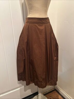 Lida Baday Cocoa Tucked Skirt